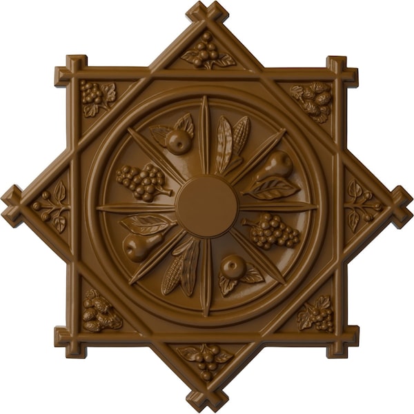 Ekena Millwork Antilles Ceiling Medallion (Fits Canopies up to 6"), Hand-Painted Smokey Topaz, 38 1/4"OD x 1 1/2"P CM38ANSTF - main